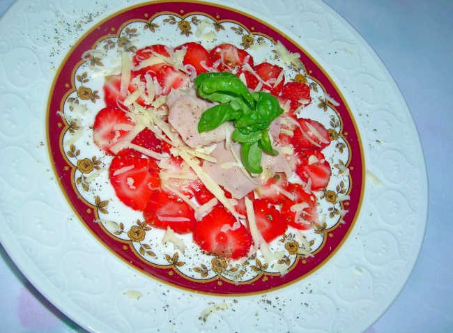 Erdbeer Carpaccio, süß-pikant