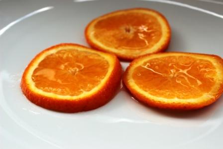 Geeiste Orangenscheiben