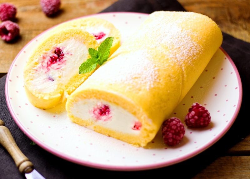 Himbeer-Joghurt-Roulade