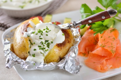 Folienerdäpfel mit Schinkenspeck Folienerdäpfel mit Schinkenspeck